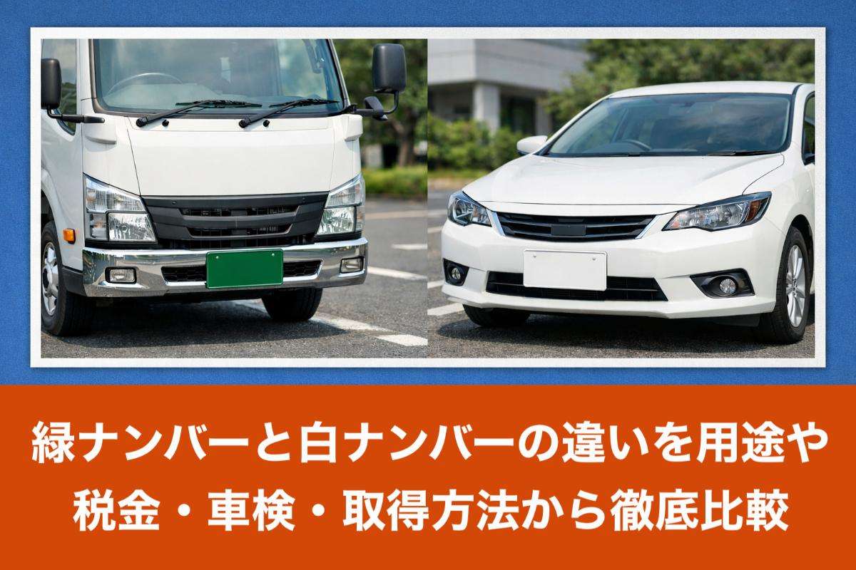 緑ナンバーと白ナンバーの違いを用途や税金・車検・取得方法から徹底比較